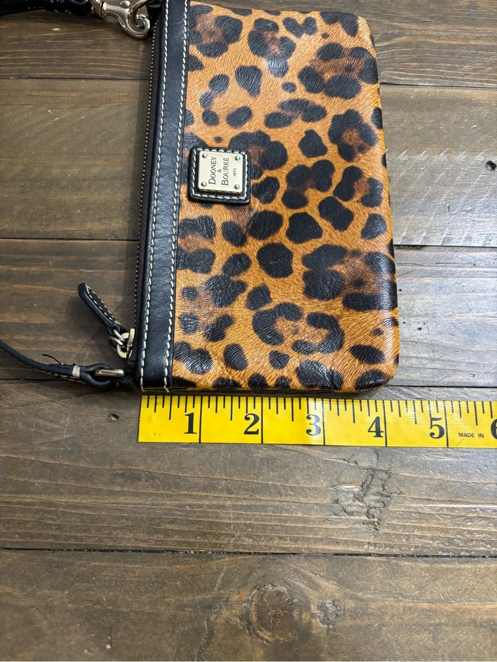 Dooney & Bourke Leopard Print Leather Wristlet